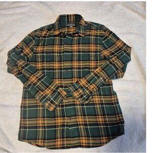 LL Bean Signature Slim Fit Flannel Shirt Mens Medium Plaid Button Up